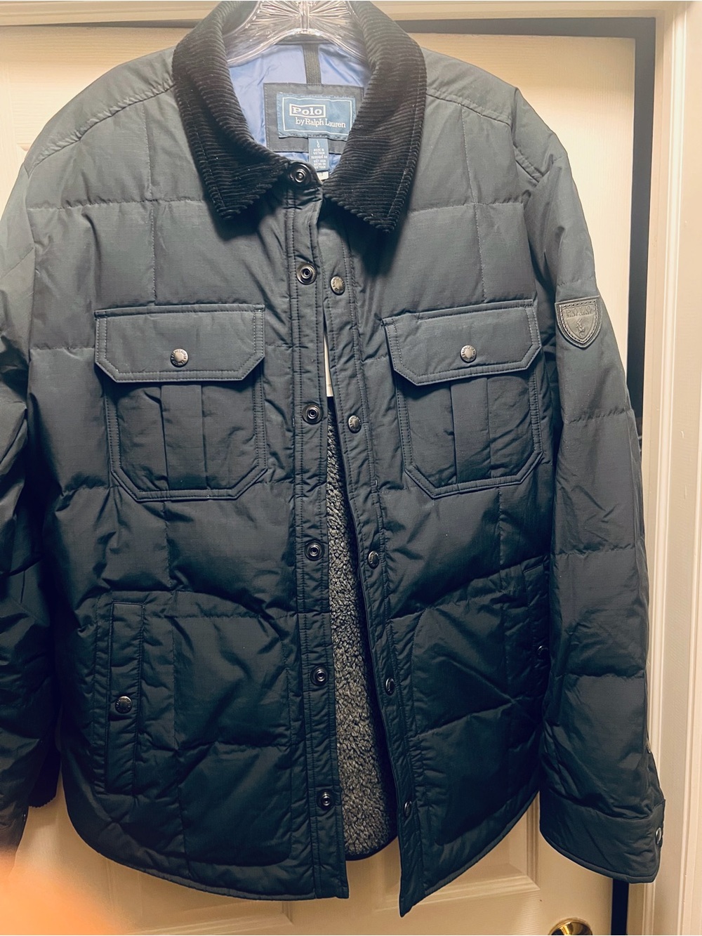 Polo by Ralph Lauren Men's Blue Quilted Corduroy-Collar Jacket